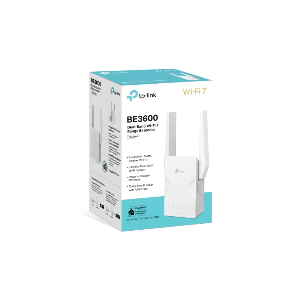 TP-Link RE225BE BE3600 Dual-Band Wi-Fi 7 Range Extender
