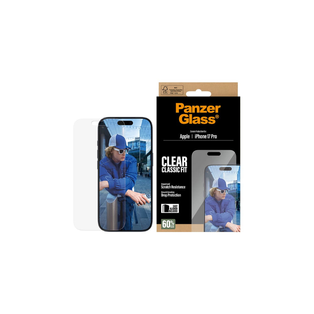 Panzerglass Classic skärmskydd iPhone 17 Pro - EasyAligner