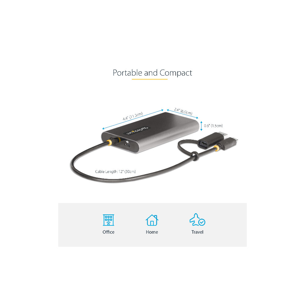 StarTech 109B-USBC-HDMI - USB-C/A till 2xHDMI 60Hz adapter
