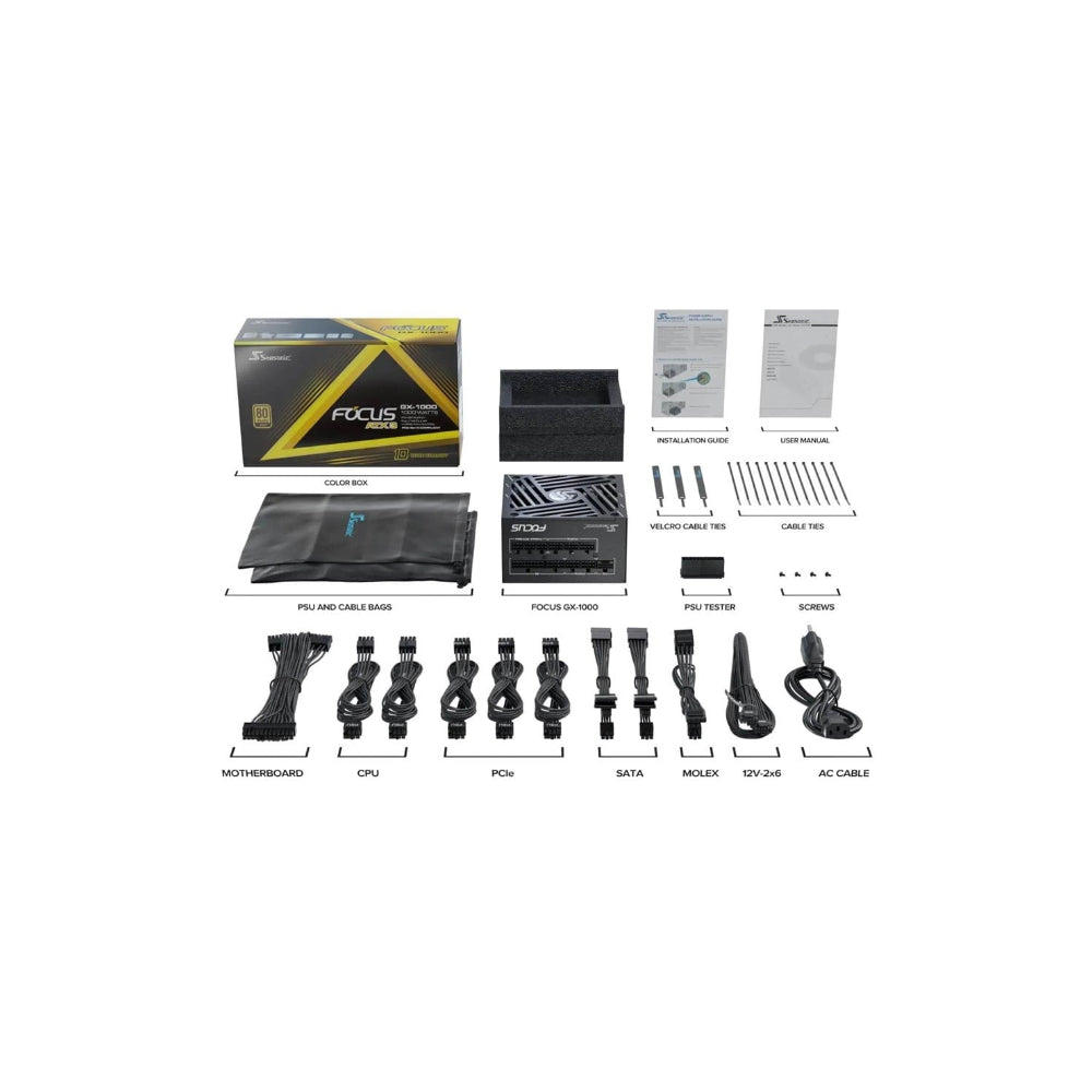 Seasonic Focus GX ATX 3.1 80 PLUS GOLD Fully Modular 1000W