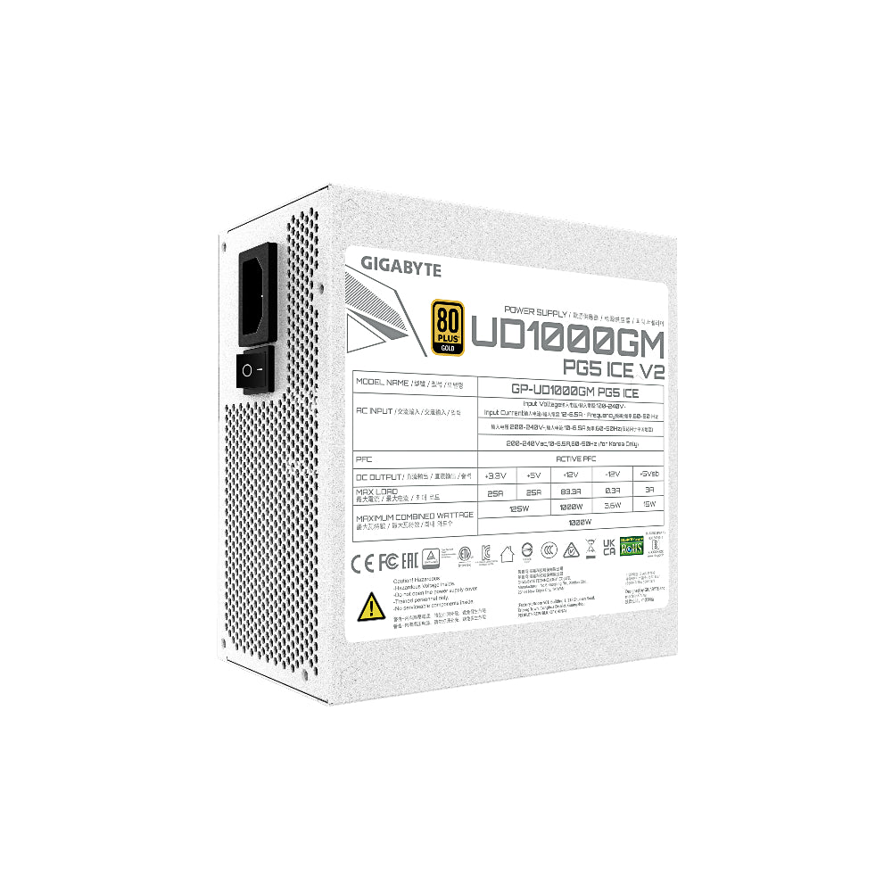 Gigabyte UD1000GM PG5 V2 ICE ATX 3.1 1000W 80 Plus Gold