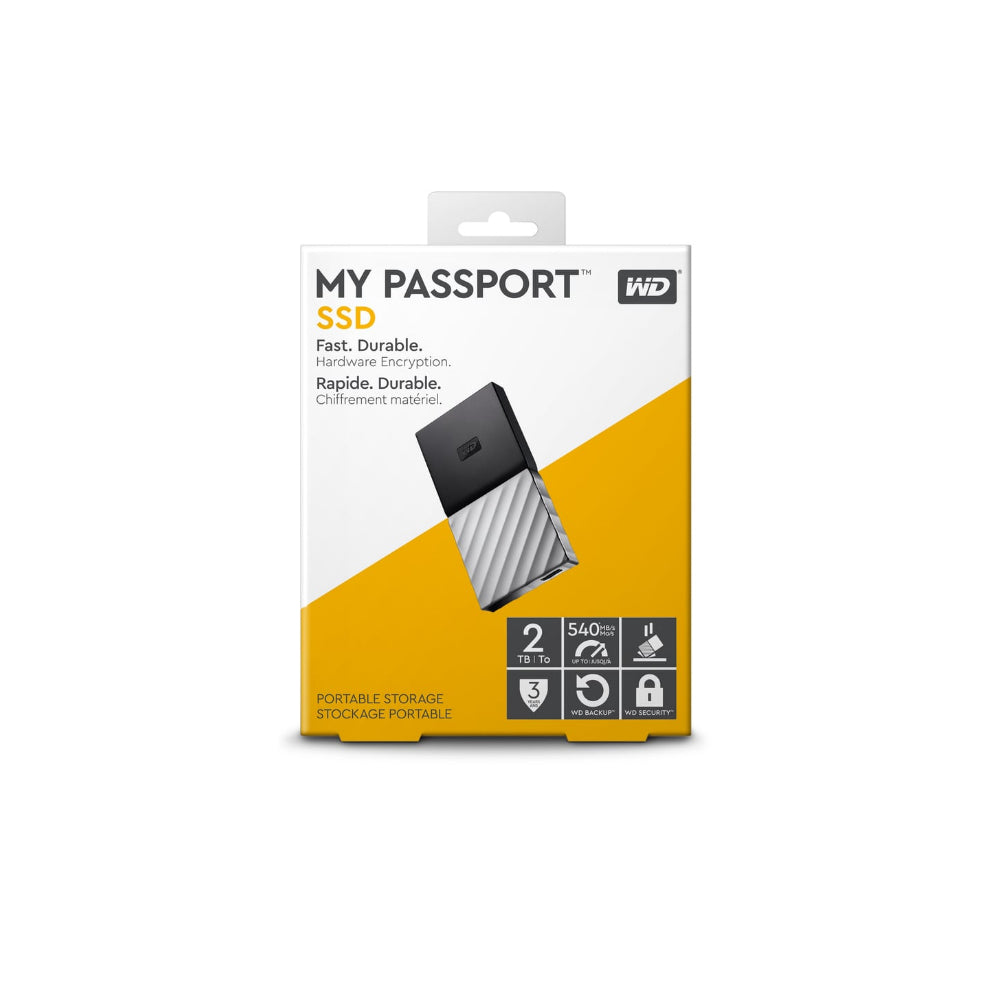 Western Digital My Passport SSD 2TB - USB-C 3.1 Gen 2 - Silver
