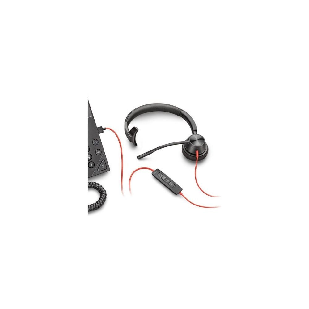 HP Poly Blackwire 3315 Monaural MS +3.5mm Plug +USB-C/A Svart