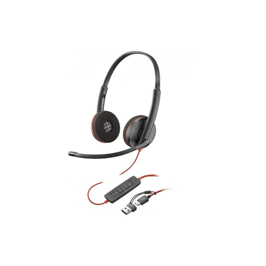 HP Poly Blackwire 3220 Stereo +USB-C/A Svart
