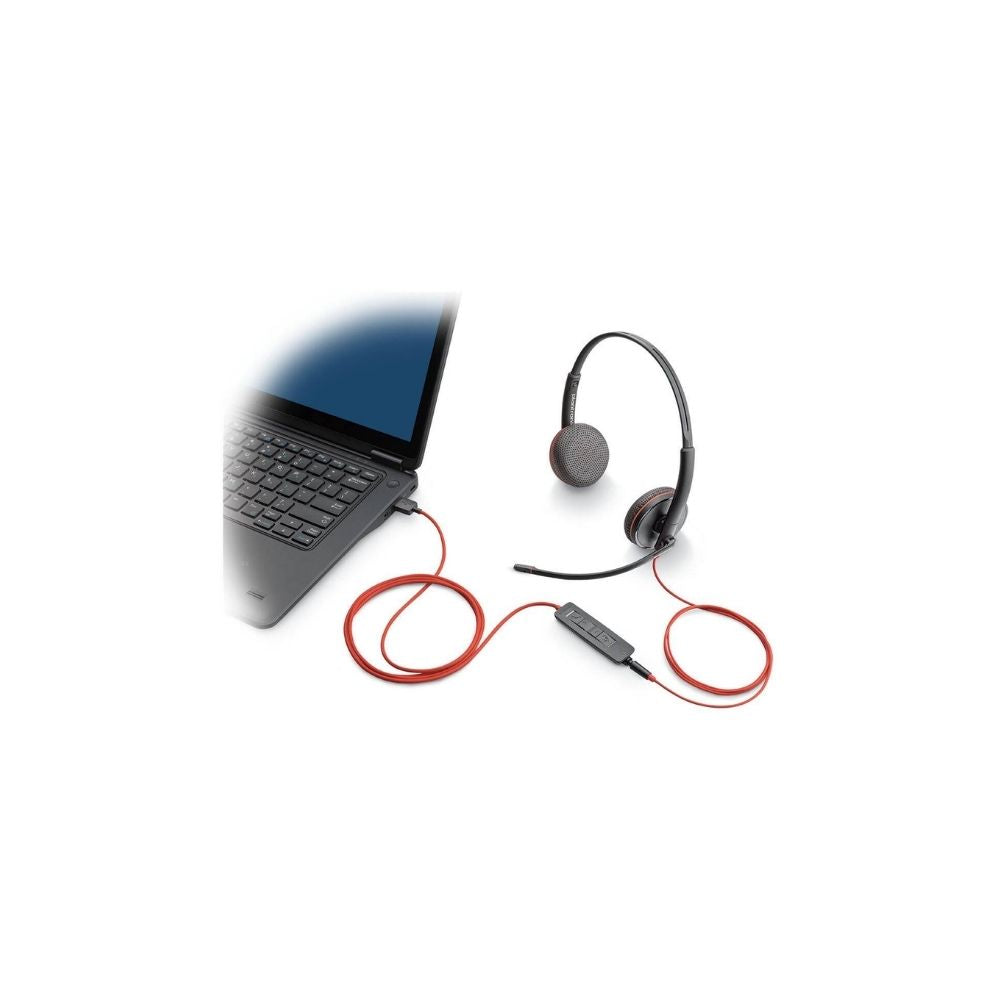 HP Poly Blackwire 3225 Stereo +3.5mm Plug +USB-C/A Svart
