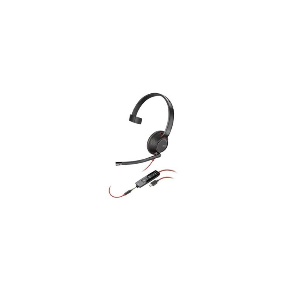 HP Poly Blackwire 5210 Monaural +3.5mm Plug +USB-C/A Svart