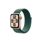 Apple Watch SE - GPS + Cellular - 44mm - Stjärnglans Aluminiumboett - Blågrön Sportloop