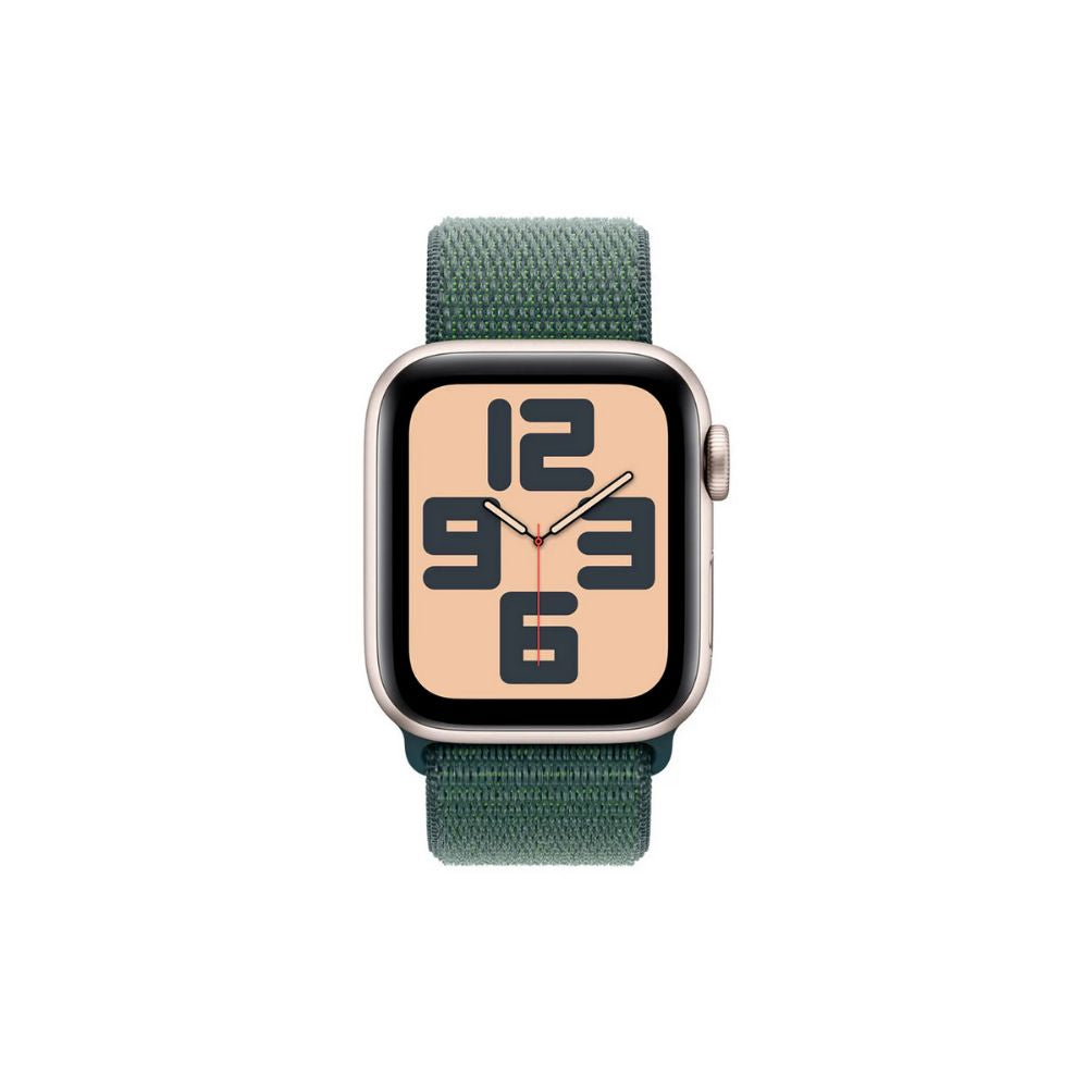 Apple Watch SE - GPS + Cellular - 40mm - Stjärnglans Aluminiumboett - Blågrön Sportloop