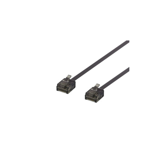 Deltaco Patchkabel Cat6a UTP RJ45 Flat (3 m, Svart, Halogenfri, Formpressad)