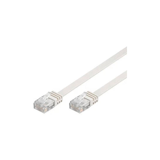 Deltaco Patchkabel Cat6 UTP RJ45 Flat (3 m, Vit, Formpressad)