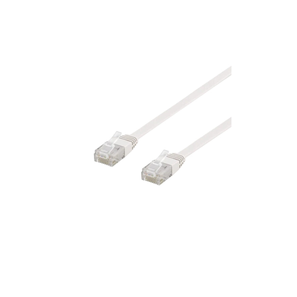 Deltaco Patchkabel Cat6 RJ45 Flat 10m Vit