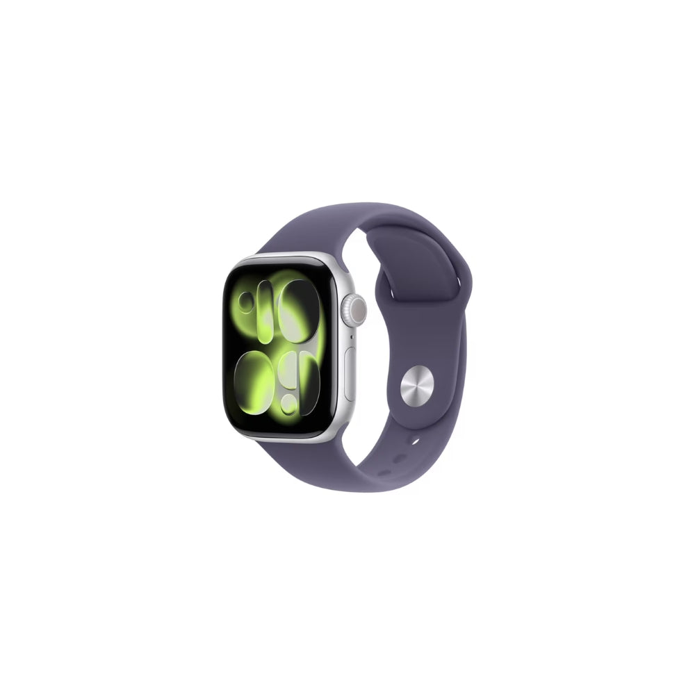 Apple Watch Series 11 GPS 42mm Silver Aluminium Lila Sportband S/M