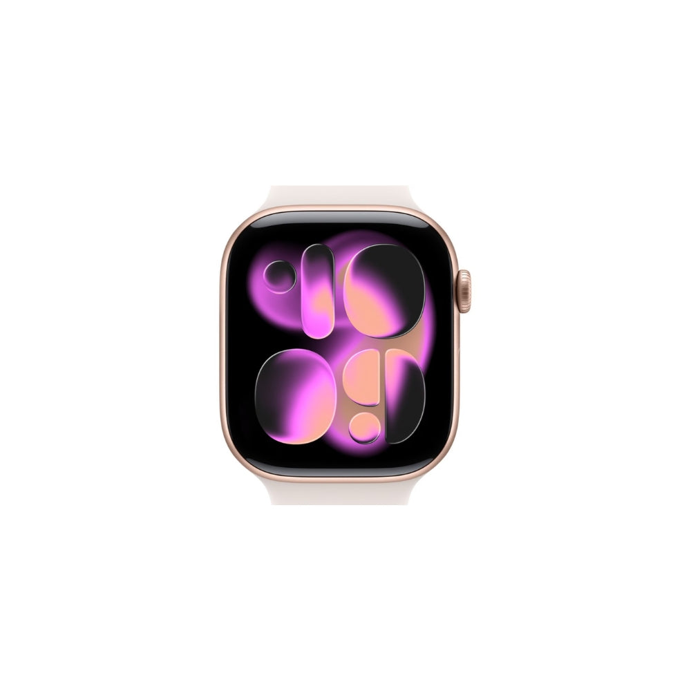 Apple Watch Series 11 GPS 46mm Roséguld Aluminium Light Blush Sportband S/M