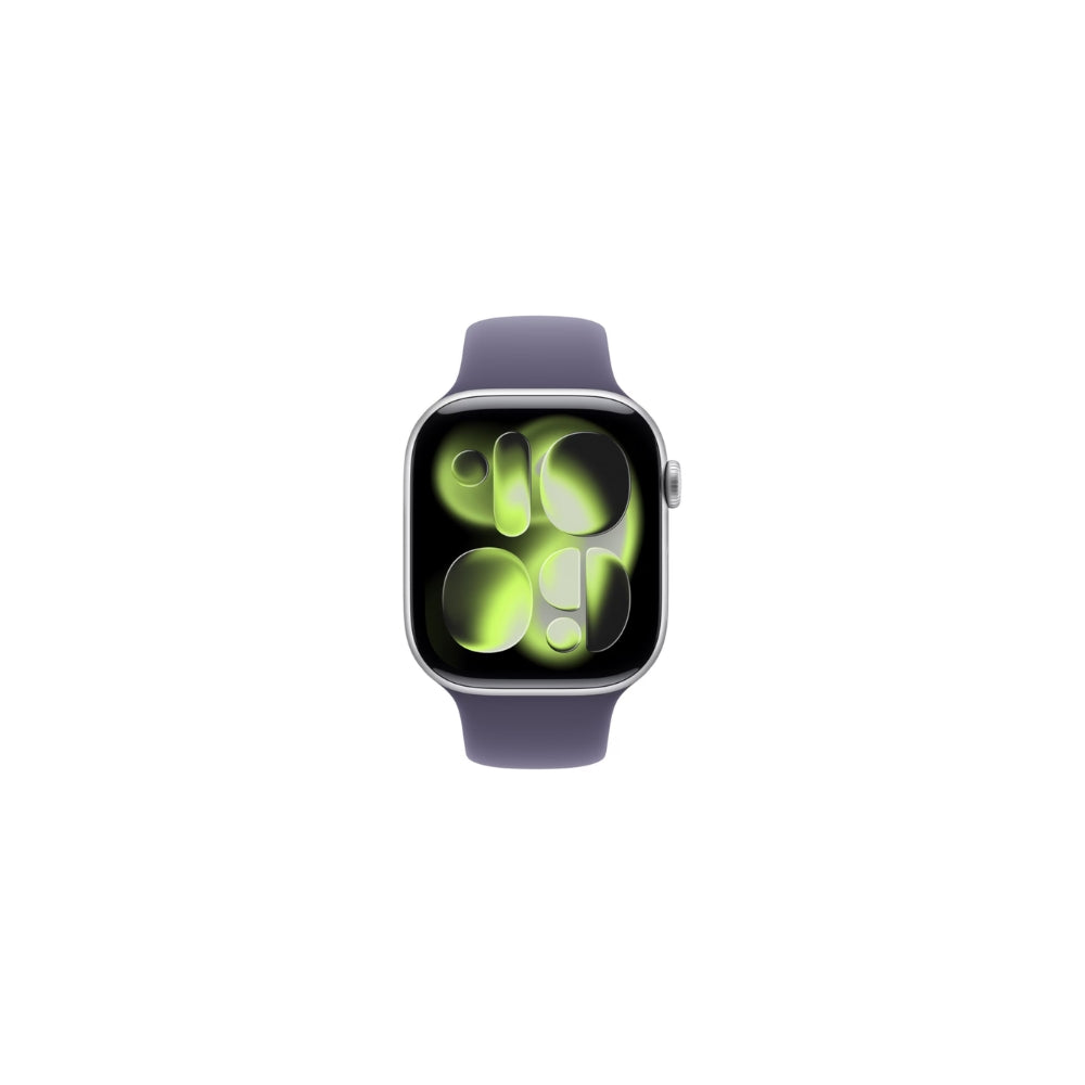 Apple Watch Series 11 GPS 46mm Silver Aluminium Lila Sportband S/M