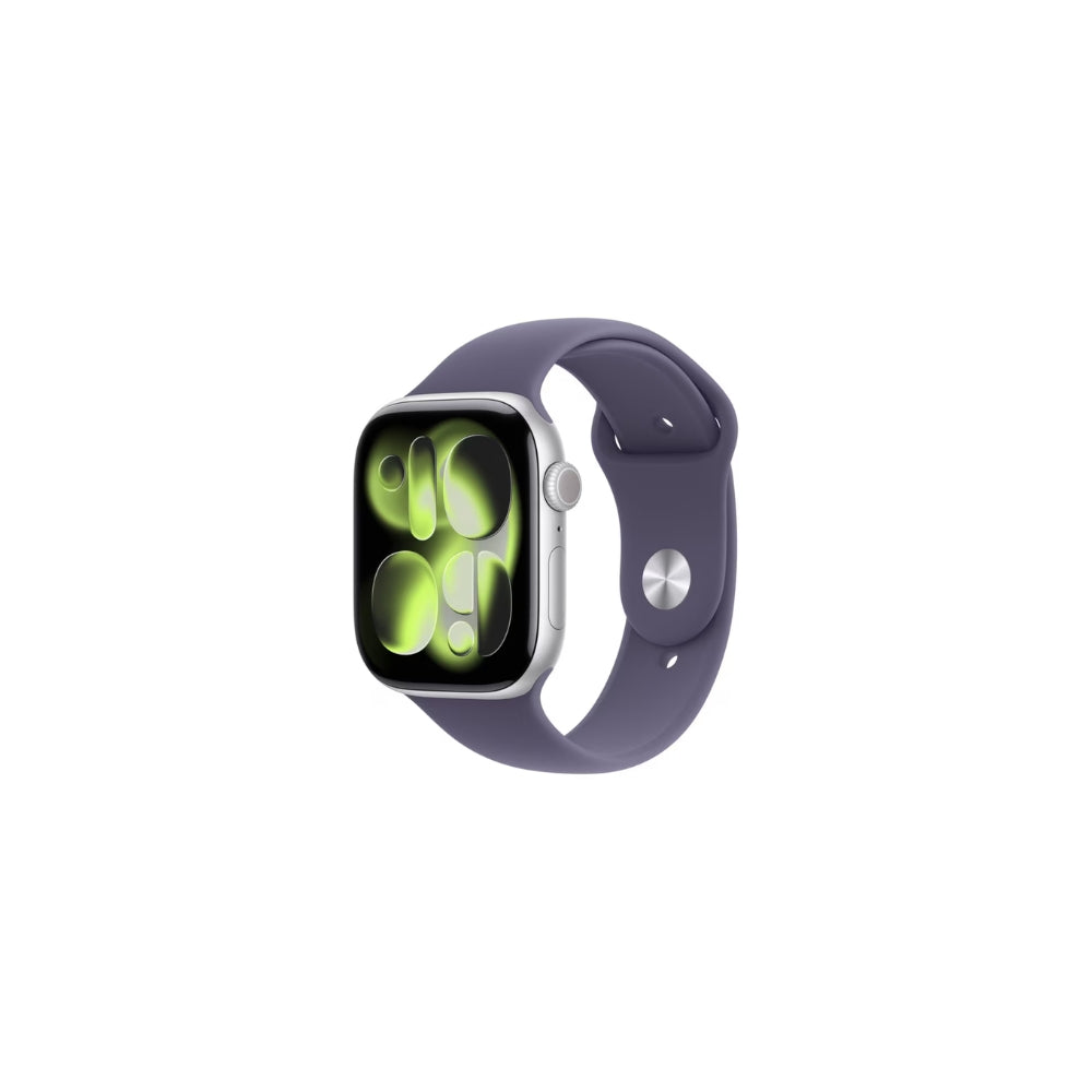 Apple Watch Series 11 GPS 46mm Silver Aluminium Lila Sportband M/L
