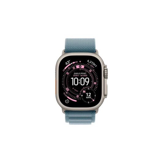 Apple Watch Ultra 3 GPS + Cellular 49mm Naturlig Titan Light Blue Bergsloop Medium