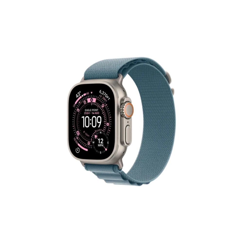 Apple Watch Ultra 3 GPS + Cellular 49mm Naturlig Titan Light Blue Bergsloop Medium