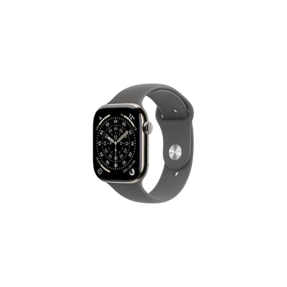 Apple Watch Series 11 GPS + Cellular 42mm Naturlig Titan Stengrå Sportband S/M
