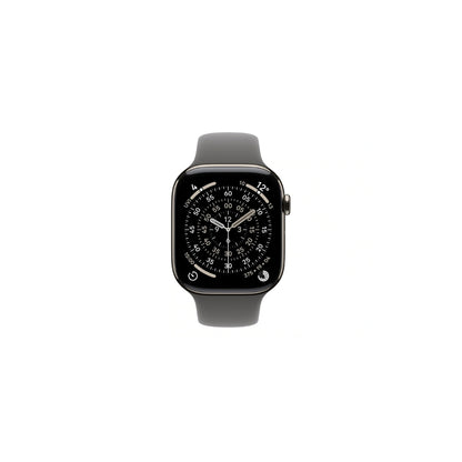 Apple Watch Series 11 GPS + Cellular 42mm Naturlig Titan Stengrå Sportband M/L