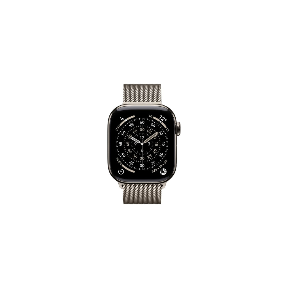 Apple Watch Series 11 GPS + Cellular 42mm Naturlig Titan Naturlig Milanesisk Loop