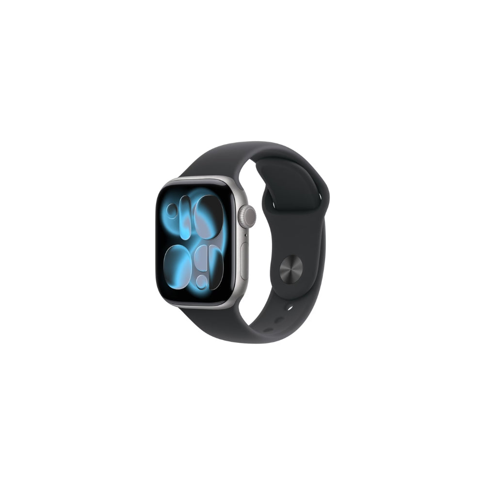 Apple Watch Series 11 GPS + Cellular 42mm Skiffer Titan Svart Sportband S/M