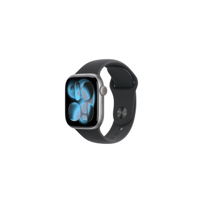 Apple Watch Series 11 GPS + Cellular 42mm Skiffer Titan Svart Sportband M/L