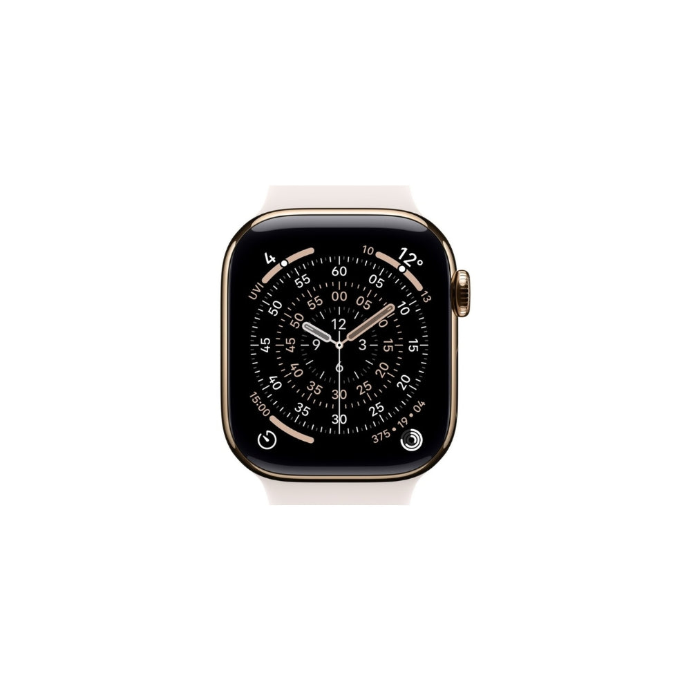 Apple Watch Series 11 GPS + Cellular 42mm Guld Titan Light Blush Sportband S/M