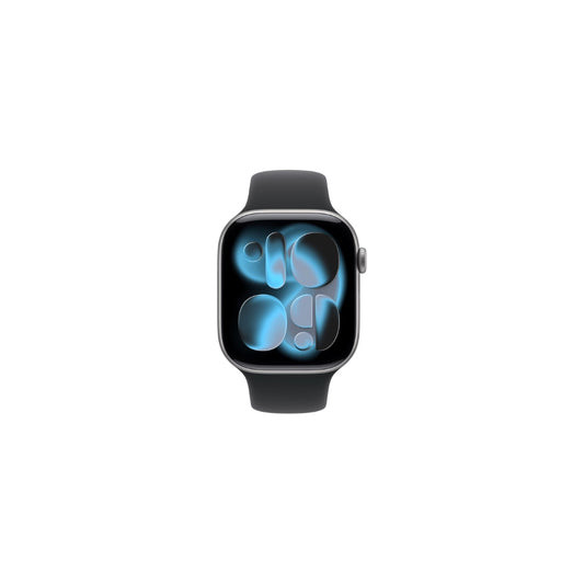 Apple Watch Series 11 GPS + Cellular 46mm Rymdgrå Aluminium Svart Sportband S/M