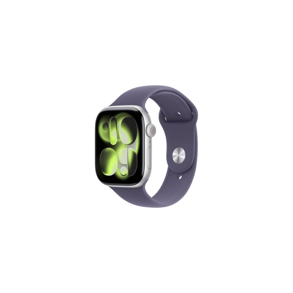 Apple Watch Series 11 GPS + Cellular 46mm Silver Aluminium Lila Sportband S/M