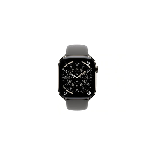 Apple Watch Series 11 GPS + Cellular 46mm Naturlig Titan Stengrå Sportband S/M