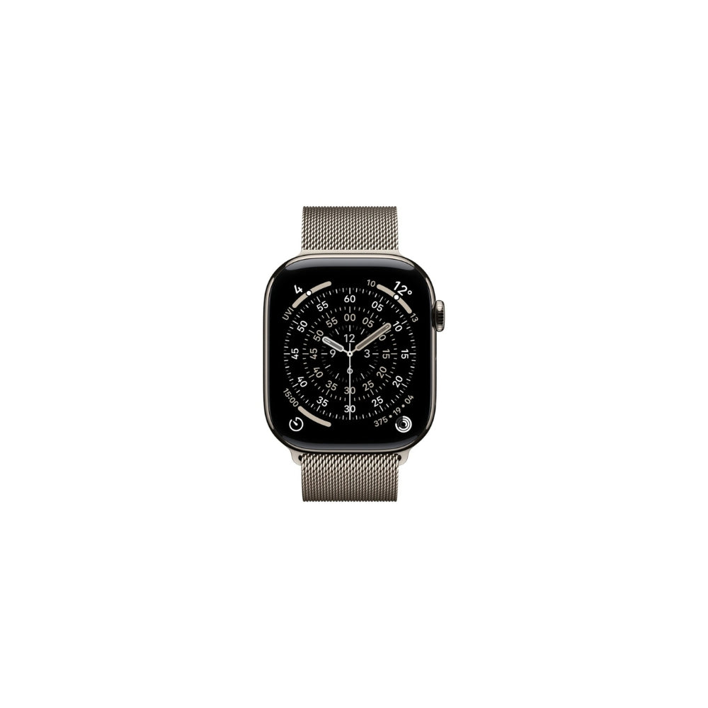 Apple Watch Series 11 GPS + Cellular 46mm Naturlig Titan Naturlig Milanesisk Loop S/M