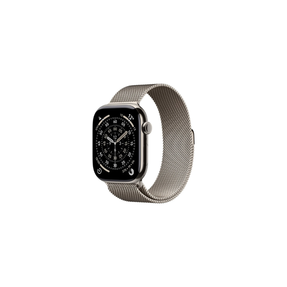 Apple Watch Series 11 GPS + Cellular 46mm Naturlig Titan Naturlig Milanesisk Loop M/L