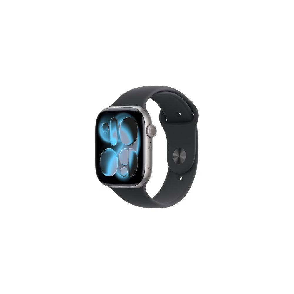 Apple Watch Series 11 GPS + Cellular 46mm Skiffer Titan Svart Sportband S/M