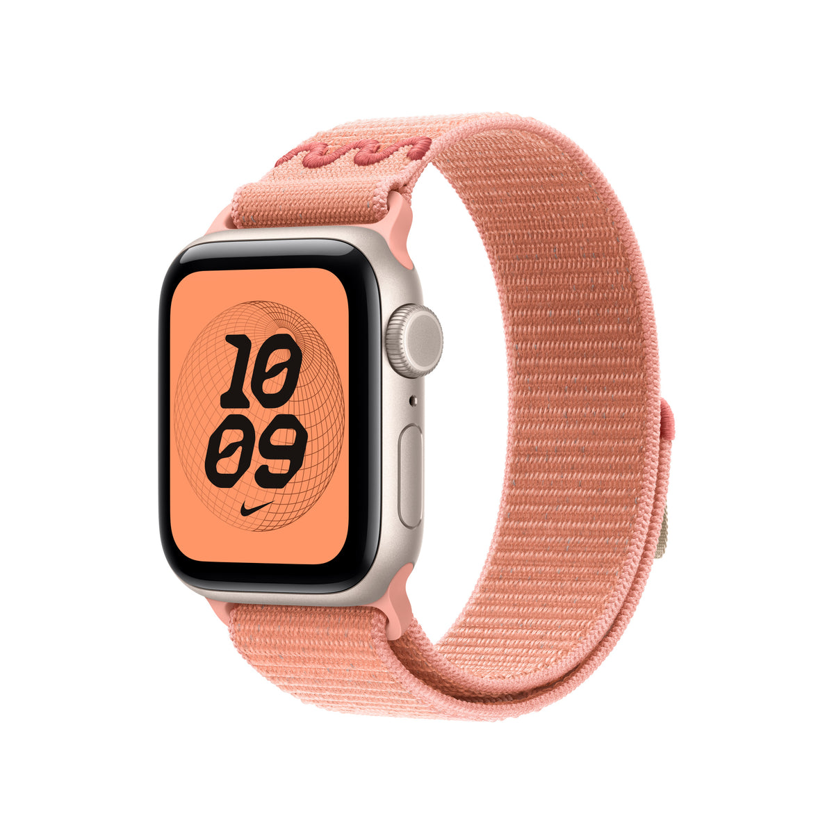 Apple Nike Sport Loop 40 mm Alpenglow Pink – monterat på Apple Watch (klocka ingår inte)