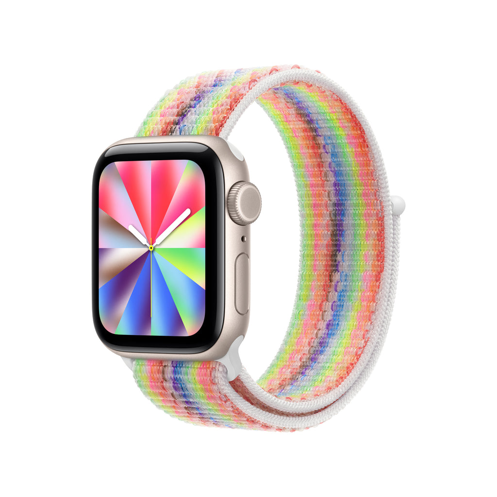 Apple Pride Edition Sport Loop 40 mm – monterat på Apple Watch (klocka ingår inte)