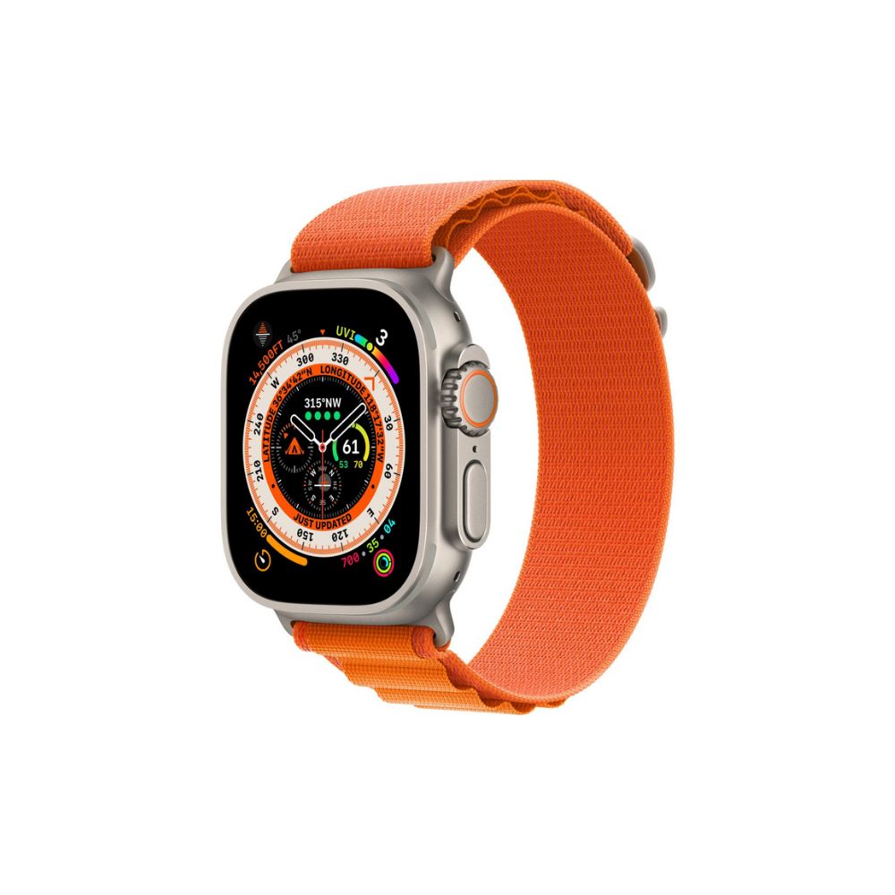 Apple Watch Ultra - GPS + Cellular - 49mm - Titanboett - Orange bergsloop L