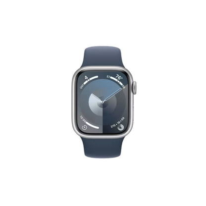Apple Watch Series 9 - GPS - 41mm - Silver aluminiumboett - Stormblå Sportband M/L