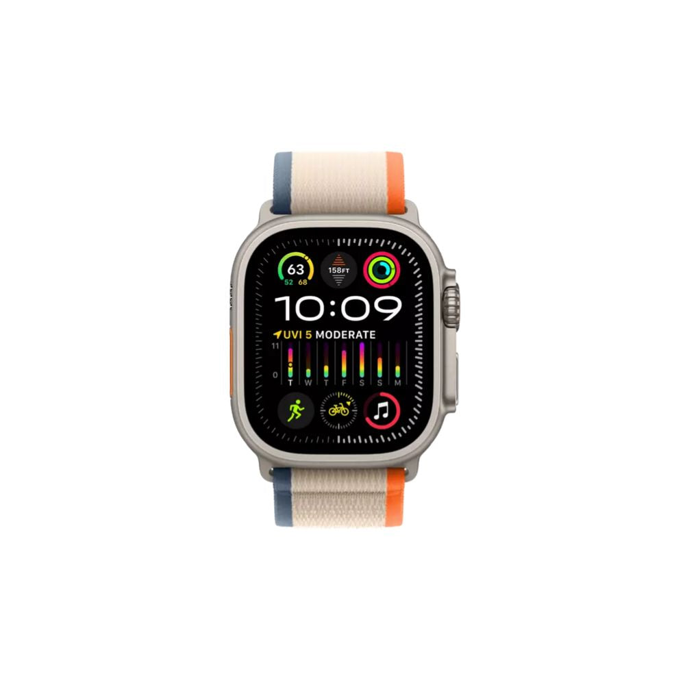 Apple Watch Ultra 2 - GPS + Cellular 49mm - Titanboett - Orange/Beige Terrängloop S/M