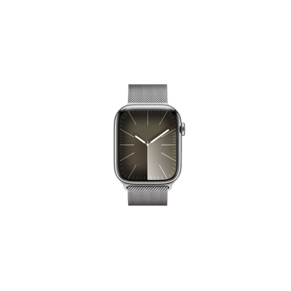 Apple Watch Series 9 - GPS + Cellular - 45mm - Silver Rostfri Stålboett - Silver Milanesisk loop