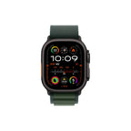 Apple Watch Ultra 2 - GPS + Cellular - 49mm - Svart Titanboett - Mörkgrön Bergsloop - L