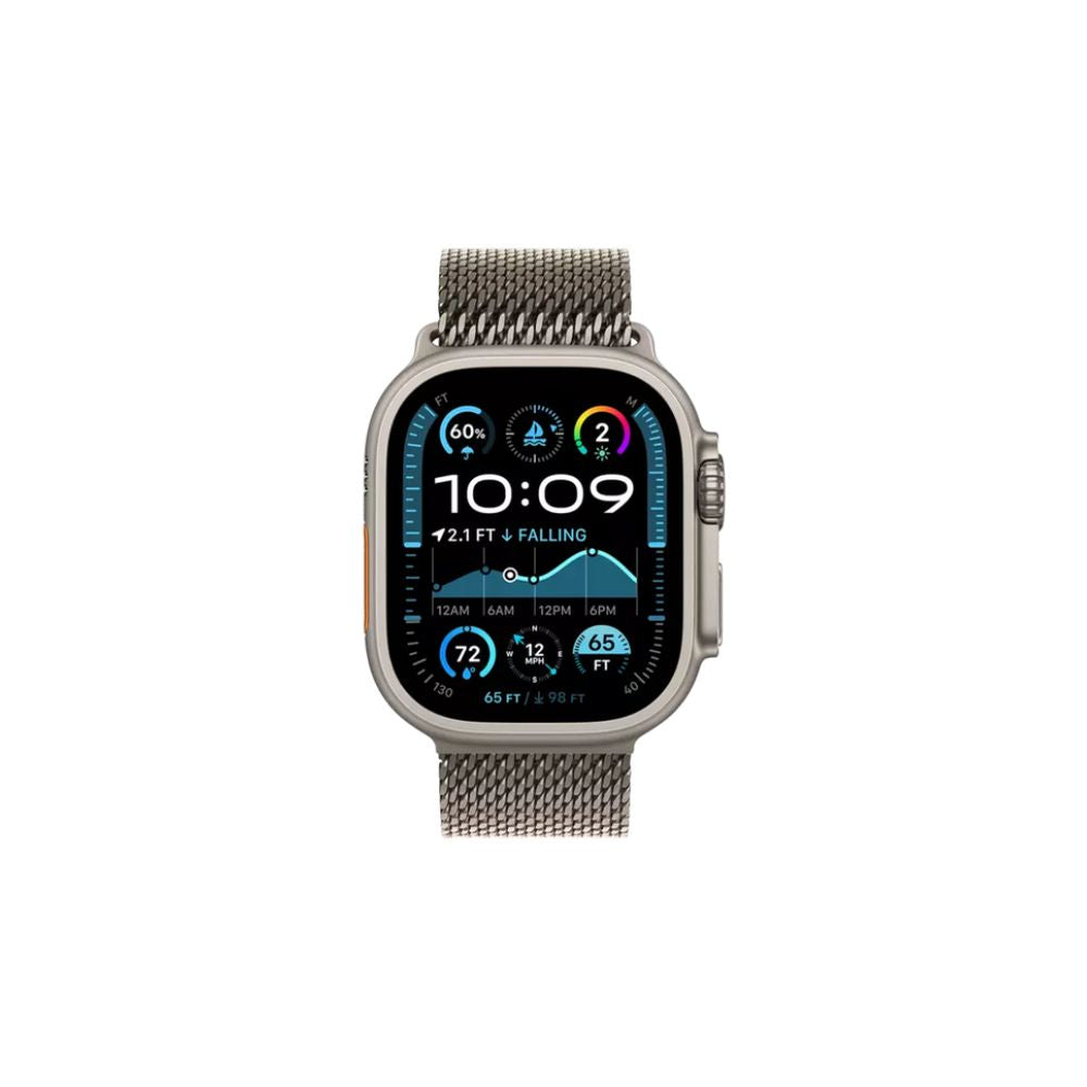 Apple Watch Ultra 2 - GPS + Cellular 49mm - Naturlig Titanboett - Naturlig Titan Milanesisk Loop M