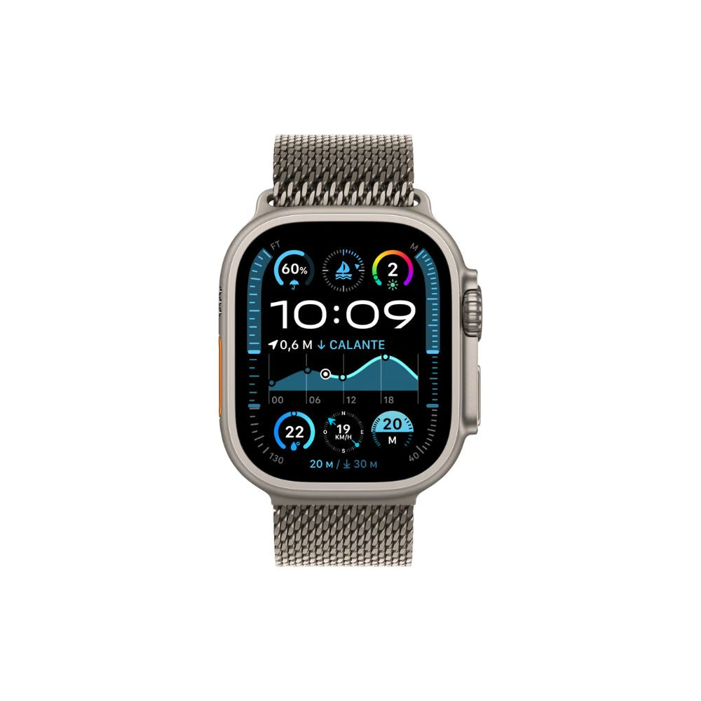 Apple Watch Ultra 2 - GPS + Cellular - 49mm - Naturlig Titanboett - Naturlig Titan Milanesisk Loop - L