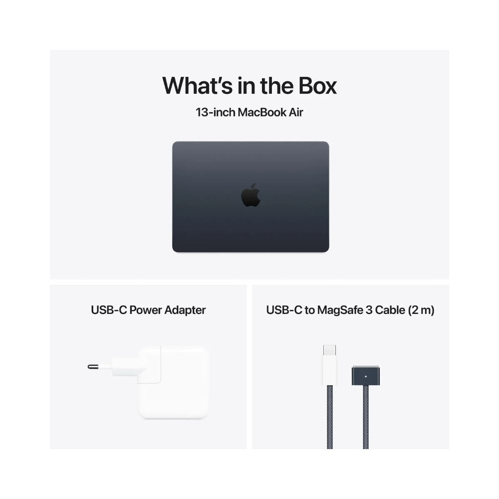 MacBook Air - 13,6" - M4 - 10-kärnig CPU & 8-kärnig GPU - 16GB RAM - 2TB SSD - Midnatt - 70W - US Keyboard