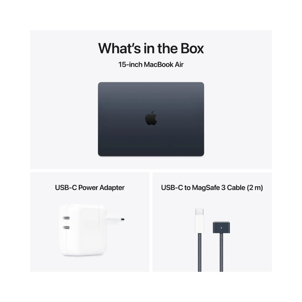 MacBook Air - 15,3" - M4 - 10-kärnig CPU & 10-kärnig GPU - 24GB RAM - 512GB SSD - Midnatt - 70W - UK Keyboard