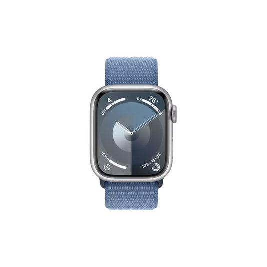 Apple Watch Series 9 - GPS + Cellular - 41mm - Silver Aluminiumboett - Vinterblå Sportloop