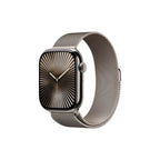 Apple Watch Series 10 - GPS + Cellular - 46mm - Naturlig Titanboett - Naturlig Milanesisk Loop M/L