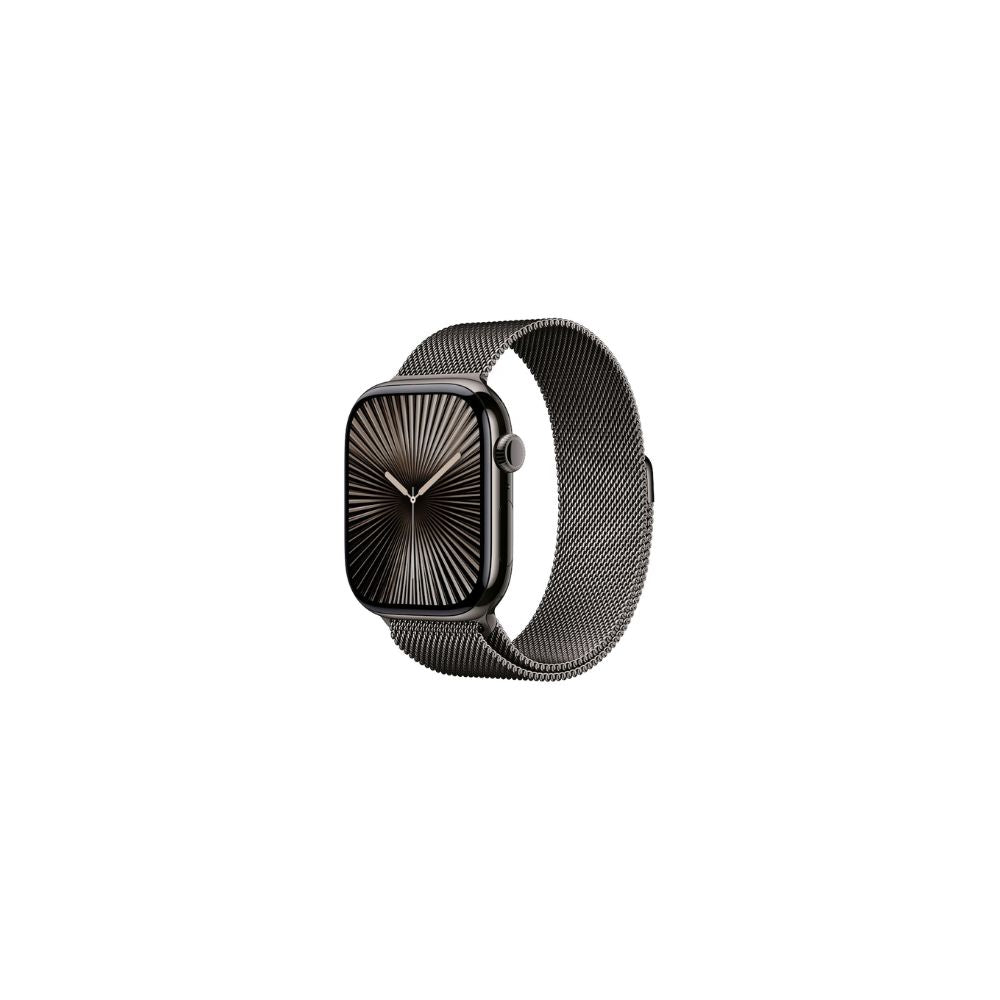 Apple Watch Series 10 - GPS + Cellular - 46mm - Skiffer Titanboett - Skiffer Milanesisk Loop S/M