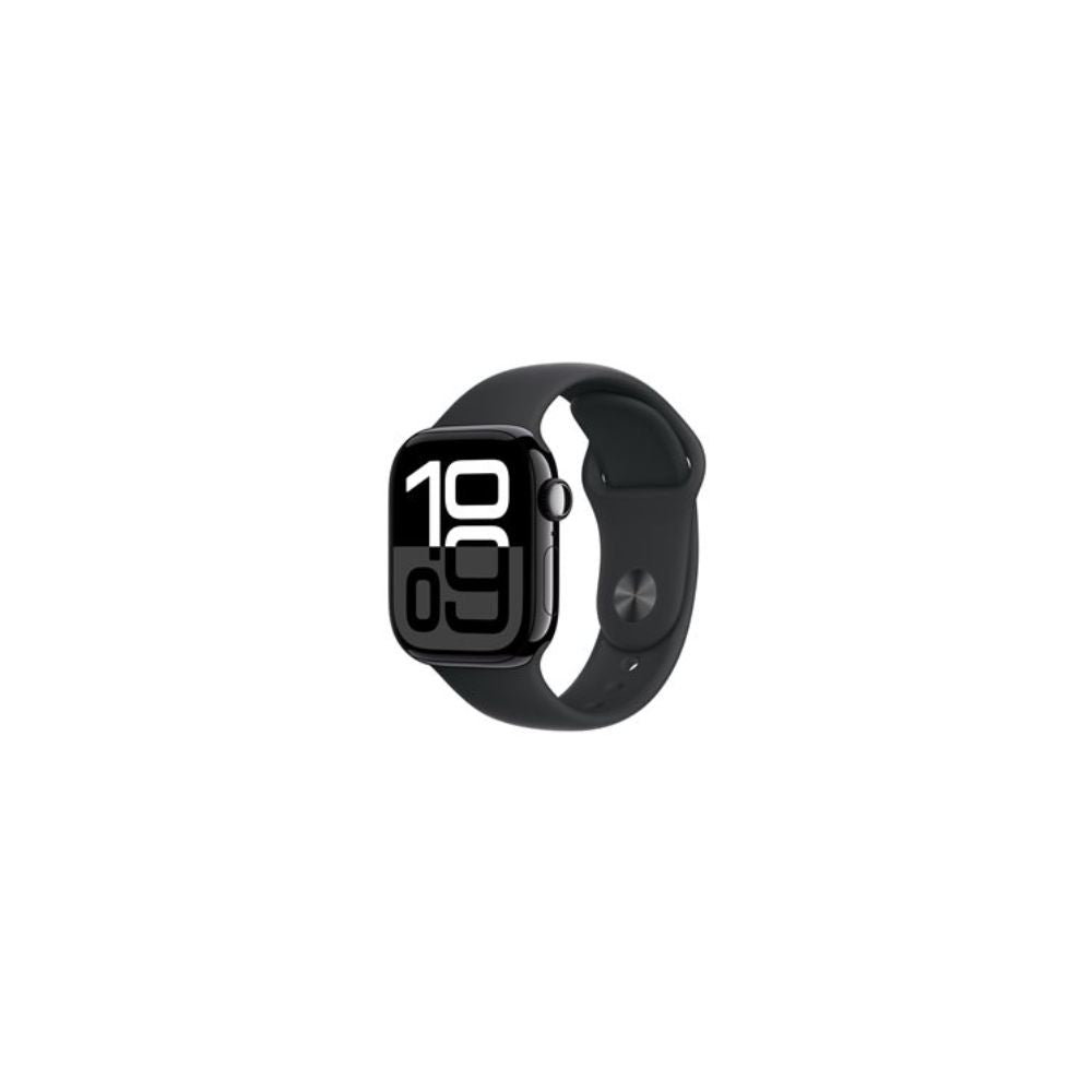Apple Watch Series 10 - GPS - 42mm - Svart Aluminiumboett - Svart Sportband S/M