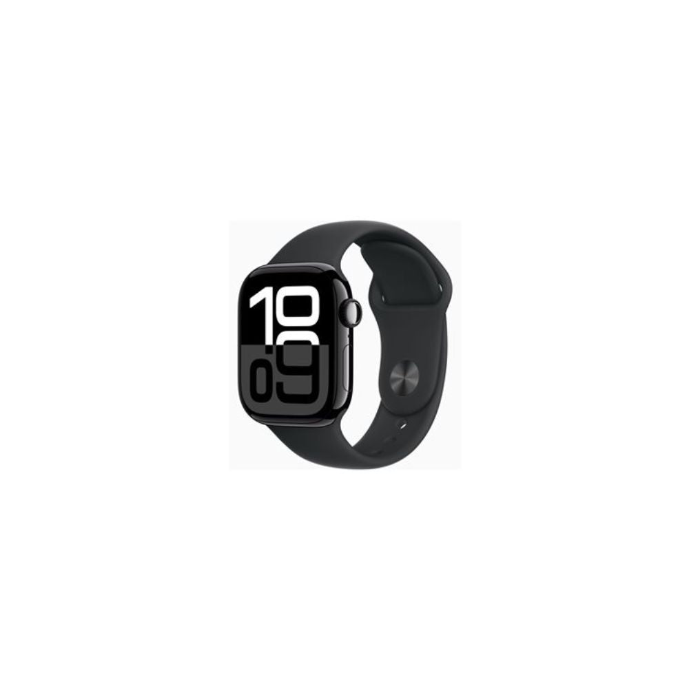 Apple Watch Series 10 - GPS + Cellular - 42mm - Svart Aluminiumboett - Svart Sportband S/M