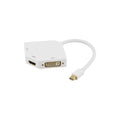 Deltaco Mini DP-adapter HDMI/DVI/I/VGA 1080p (Vit, 15 cm)